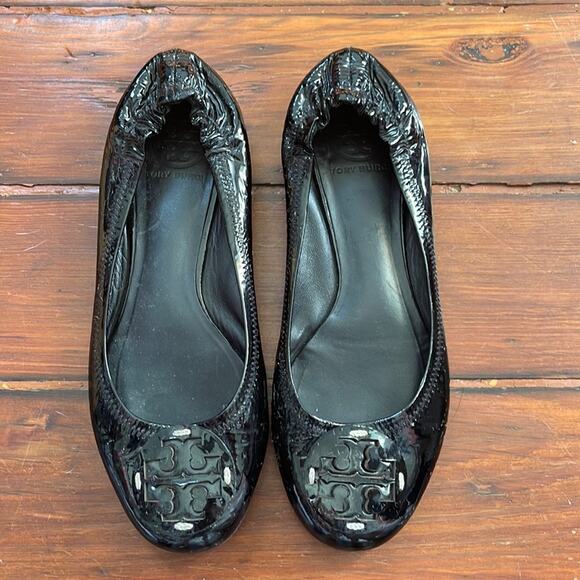 Tory Burch  Minnie travel patent leather ballet flat slip on shoes sz 8 - Picture 1 of 6